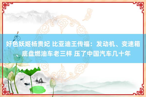 好色妖姬杨贵妃 比亚迪王传福：发动机、变速箱、底盘燃油车老三样 压了中国汽车几十年