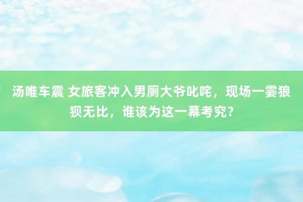 汤唯车震 女旅客冲入男厕大爷叱咤，现场一霎狼狈无比，谁该为这一幕考究？