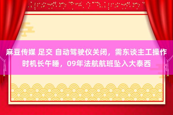 麻豆传媒 足交 自动驾驶仪关闭，需东谈主工操作时机长午睡，09年法航航班坠入大泰西