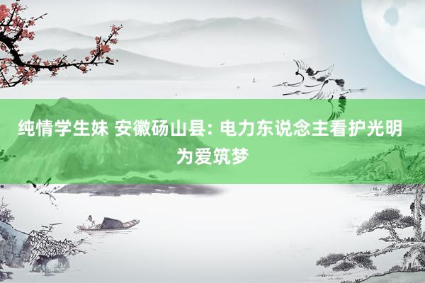 纯情学生妹 安徽砀山县: 电力东说念主看护光明 为爱筑梦