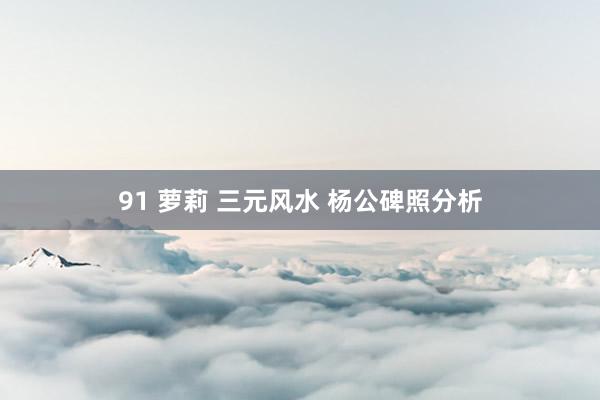 91 萝莉 三元风水 杨公碑照分析